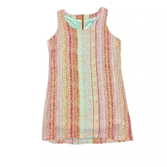 2/$12 Charming Charlie’s Sun Dress Size Large Pink Orange Mini Summer Beach - Picture 1 of 10